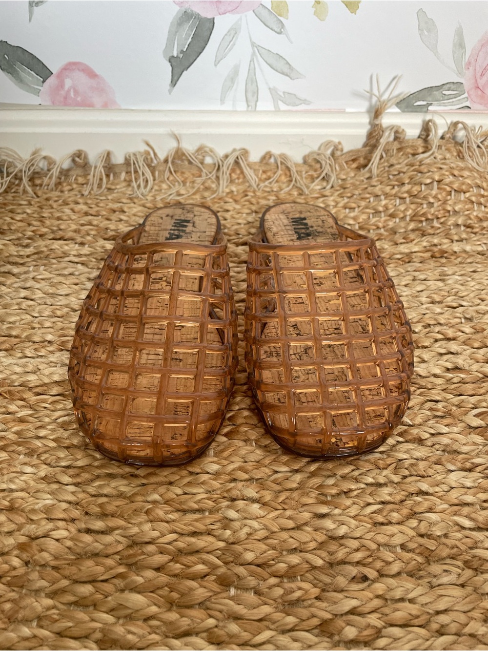 Brown Woven Jelly Mules Slip On Flats Size 9 - Picture 4 of 8